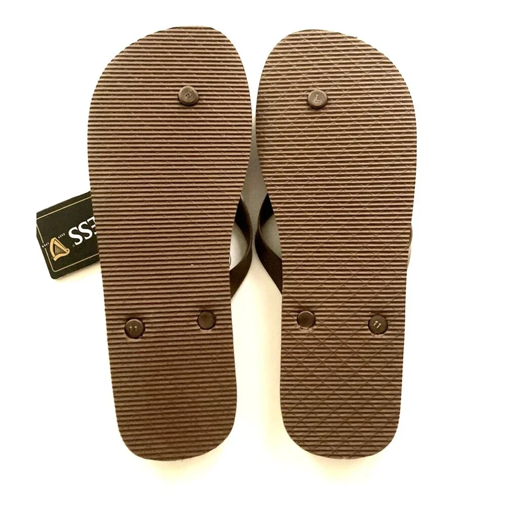 New Guinness Beer Flip Flop Sandals Mens Size  11 Brown